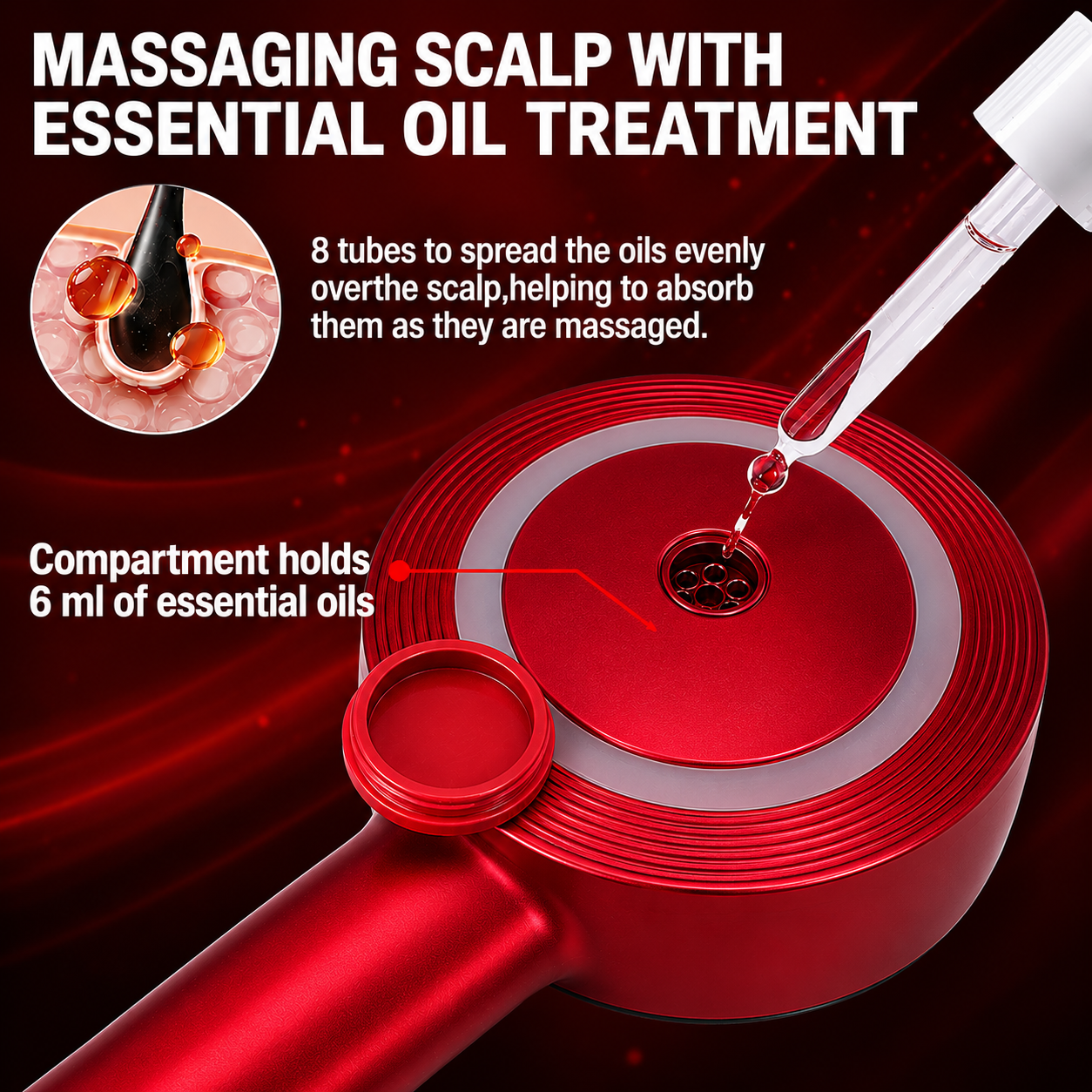 Premium head scalp electric massager 2 in 1 hair oil applicator comb,Head scalp massaging brush
